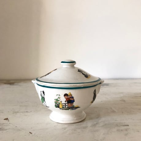 フランスアンティーク　ディネット　小鳥のスーピエール＆プレート アンティーク ディネット | フランス Porcelain Art（ポーセリン