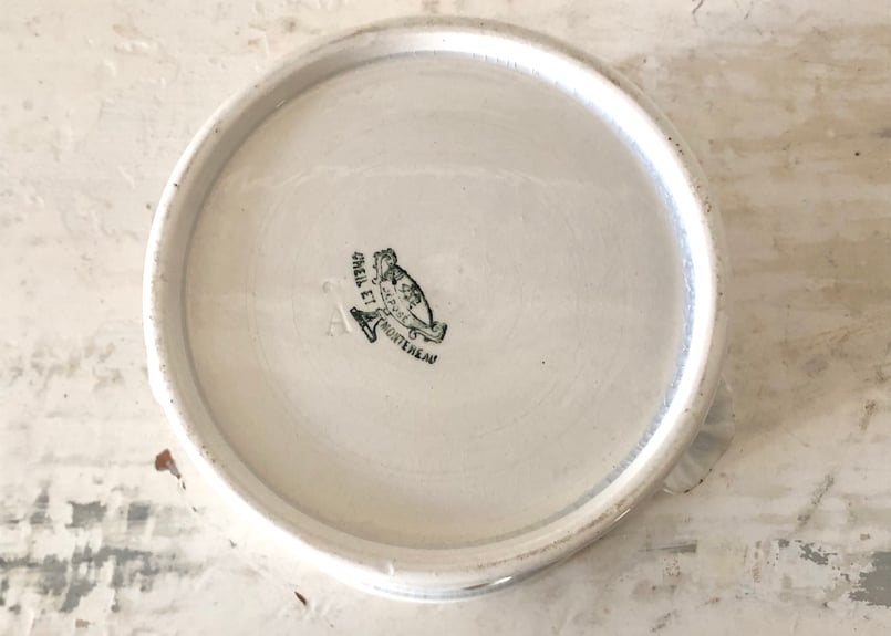 ○アンティーク○カップティザニエール○白○クレイユエモントロー