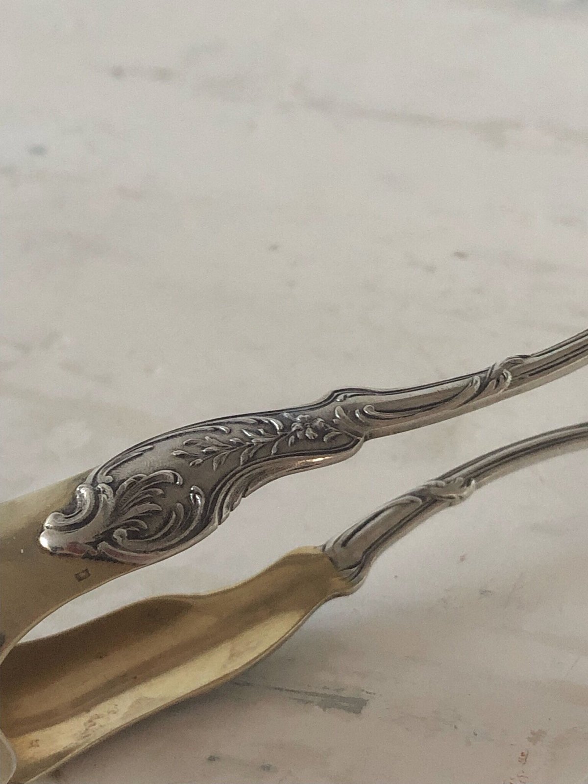 【ゴールドマルリー☆希少品】クリストフル ゴールドマルリー シュガートング ○アンティーク○ミニシュガートング○シルバー／ゴールド