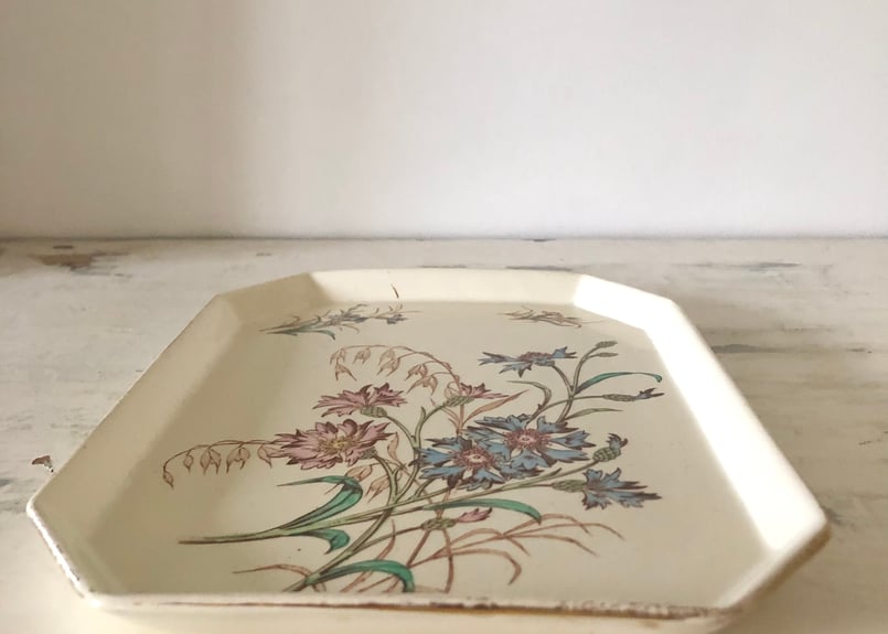 ○アンティーク○レクタングルプレート○リュネヴィル○ポリクローム