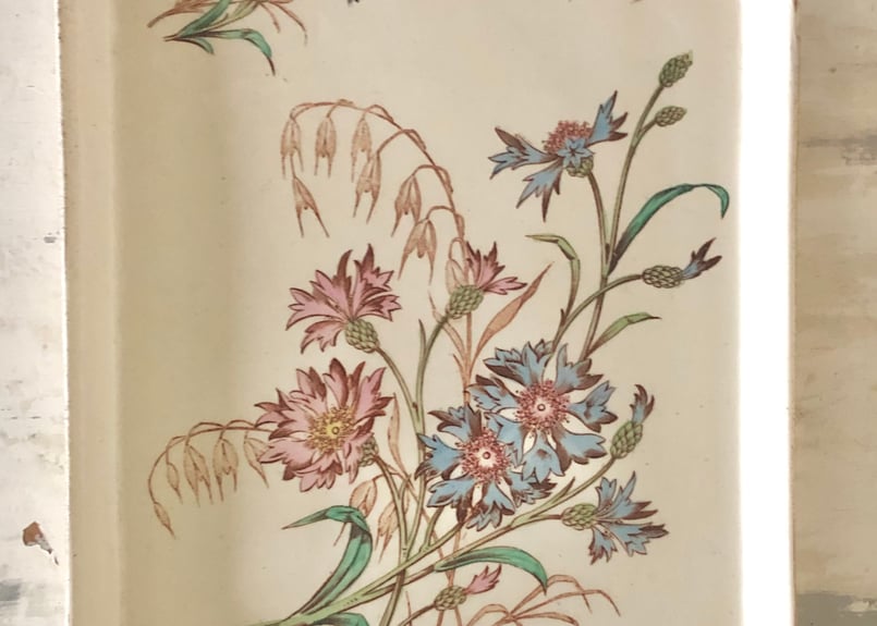 ○アンティーク○レクタングルプレート○リュネヴィル○ポリクローム