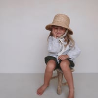 kids ribbon straw hat♡