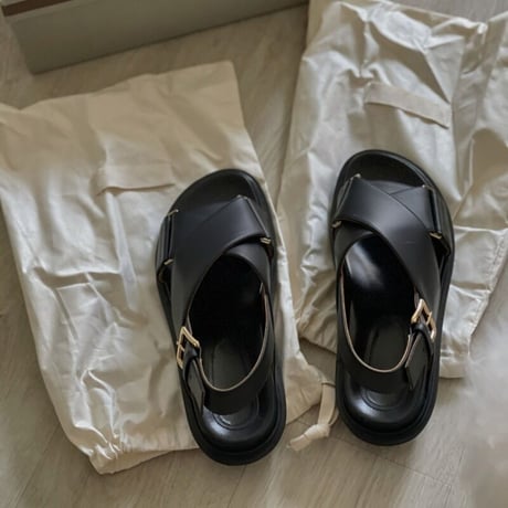 cross flat sandal♡
