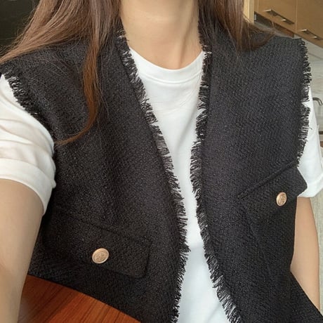 tweed gilet♡