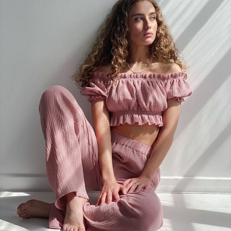 COTTON puff sleeve PJ♡