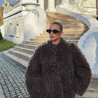 brown fluffy coat♡