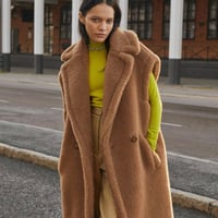 teddy gilet long coat♡