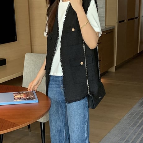 tweed gilet♡