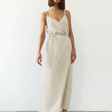cotton linen lap one-piece♡