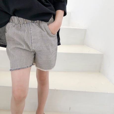 Stripe denim short pants♡