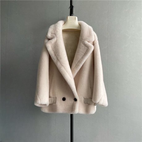 teddy mouton short coat♡