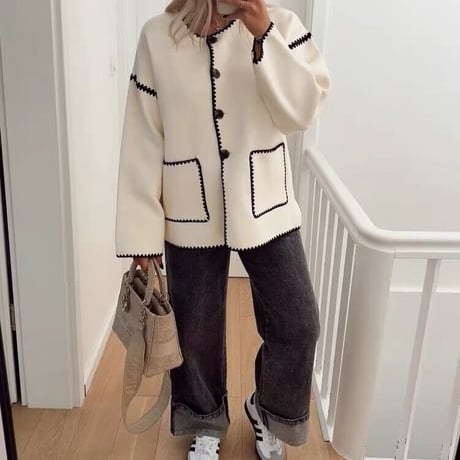 stitch monotone jacket♡