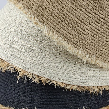 fringe straw bucket hat ♡