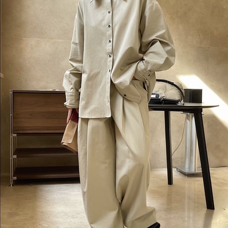 over size cotton  shirt♡