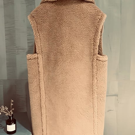 teddy gilet long coat♡