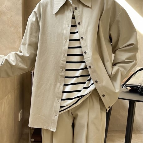over size cotton  shirt♡