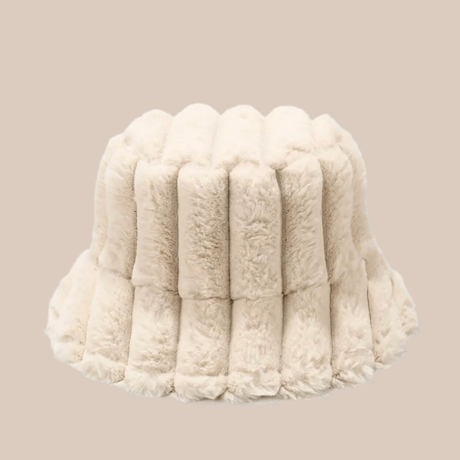 Fake fur bucket hat♡