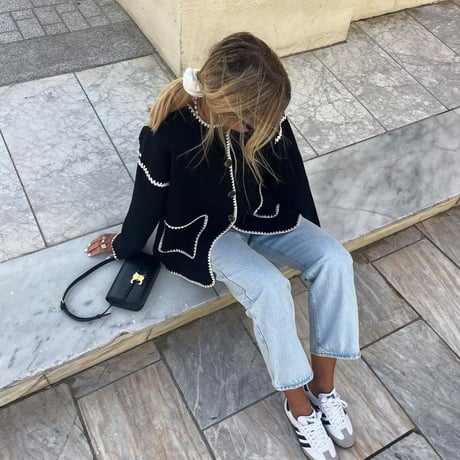 stitch monotone jacket♡