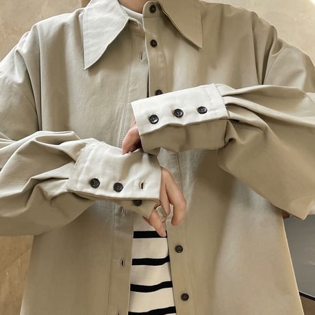 over size cotton  shirt♡