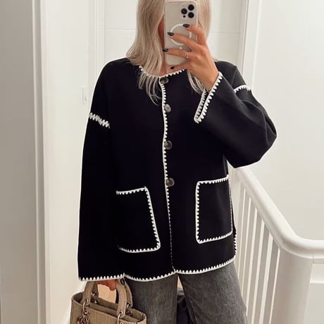 stitch monotone jacket♡