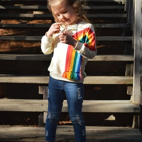 rainbow print sweat♡