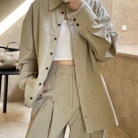 over size cotton  shirt♡
