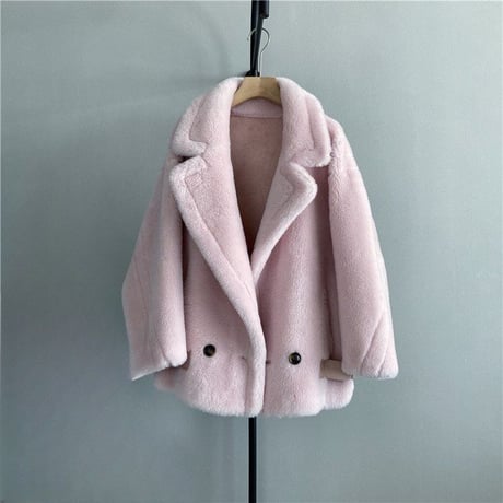 teddy mouton short coat♡
