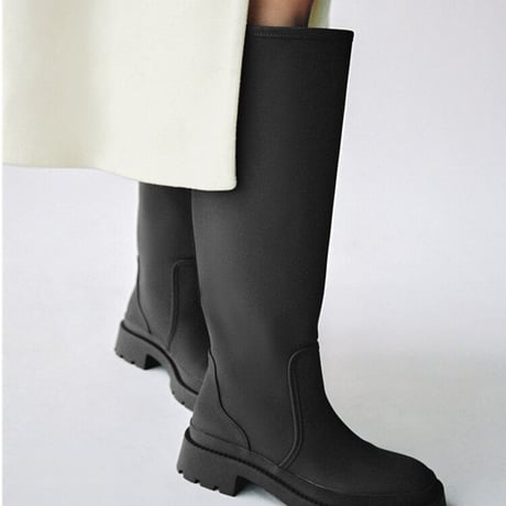track sole wide boots♡