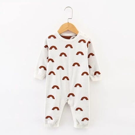 Rainbow knit rompers♡