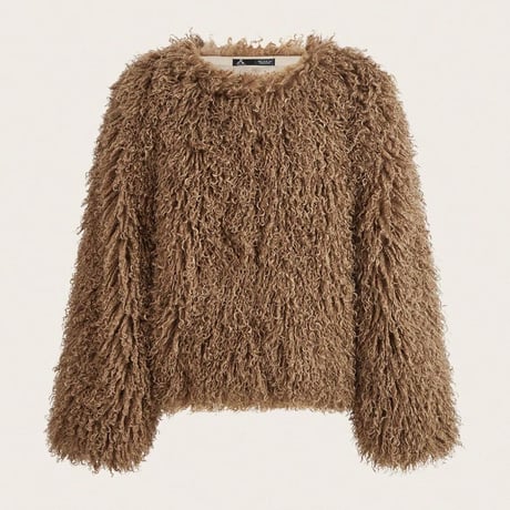 brown fluffy coat♡