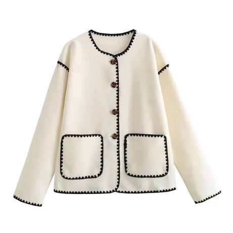 stitch monotone jacket♡