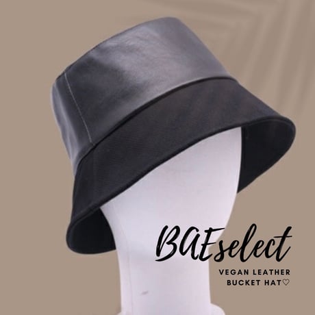 vegan leather bucket hat♡