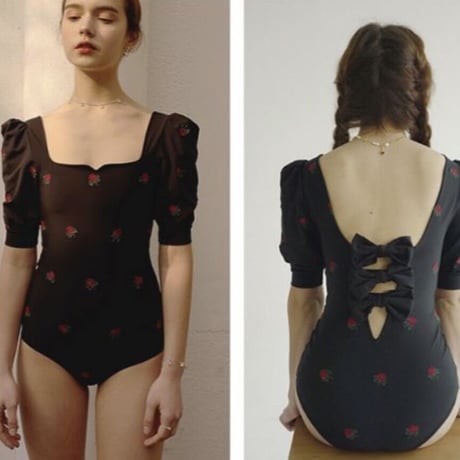Back triple ribbon  Swimsuit♡