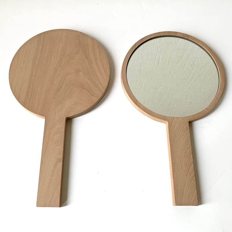 2体ペア　手彫りでの木取り 手鏡 (角手) | 木彫りの材料屋