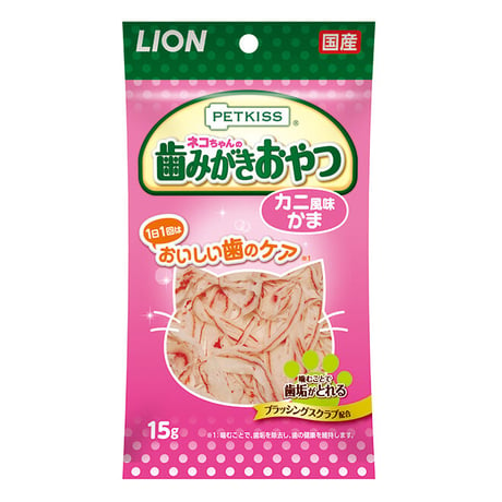 PETKISS ネコちゃんの歯みがきおやつ カニ風味かま　15g