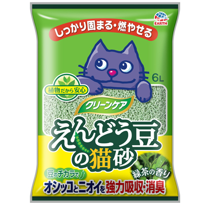 豆猫 えんどう豆の猫砂 緑茶の香り 6L | PETBOXオンラインストア