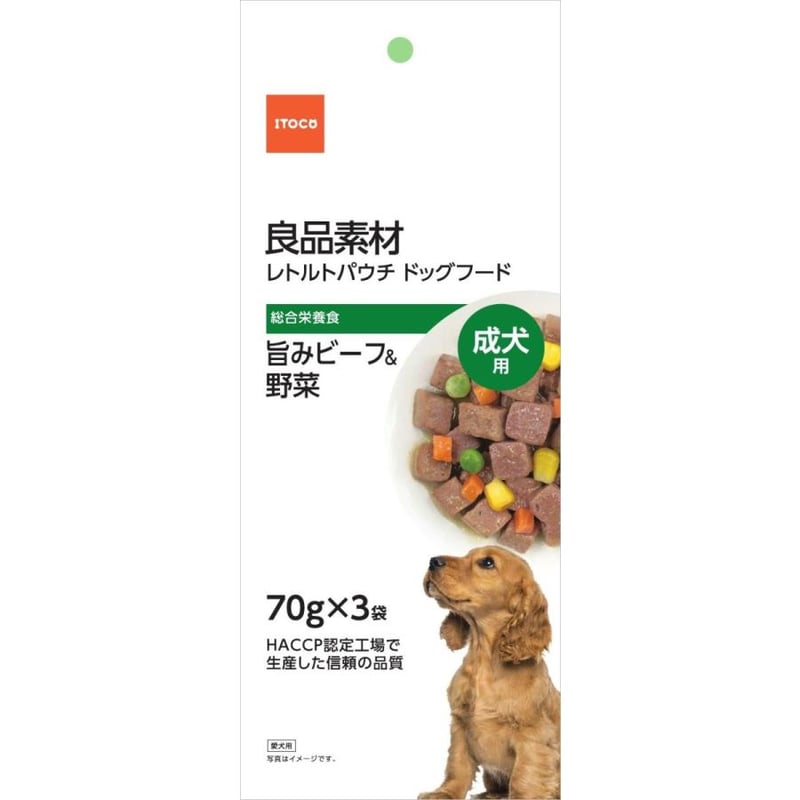 良品素材 レトルトパウチ ドッグフード 70g×3P | PETBOX