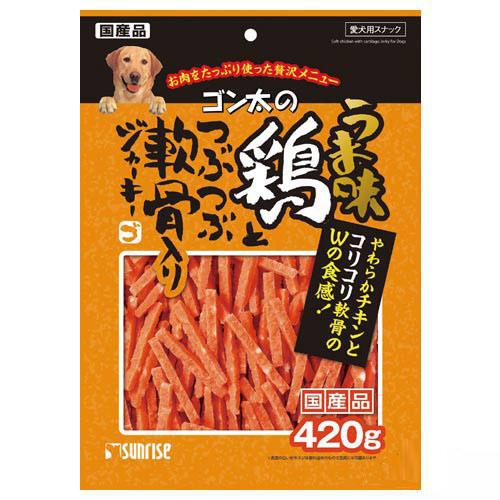 ゴン太のうま味鶏とつぶつぶ軟骨入りジャーキー 緑黄色野菜入り 420g