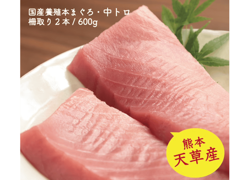 天草産！養殖本まぐろ・中トロ2本 600g | kumamotoshop.com