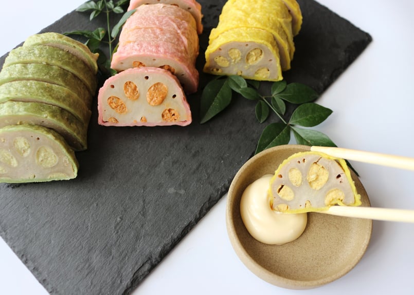 店内で揚げています！ケンミンショーで取り上げられた「三色蓮根」と