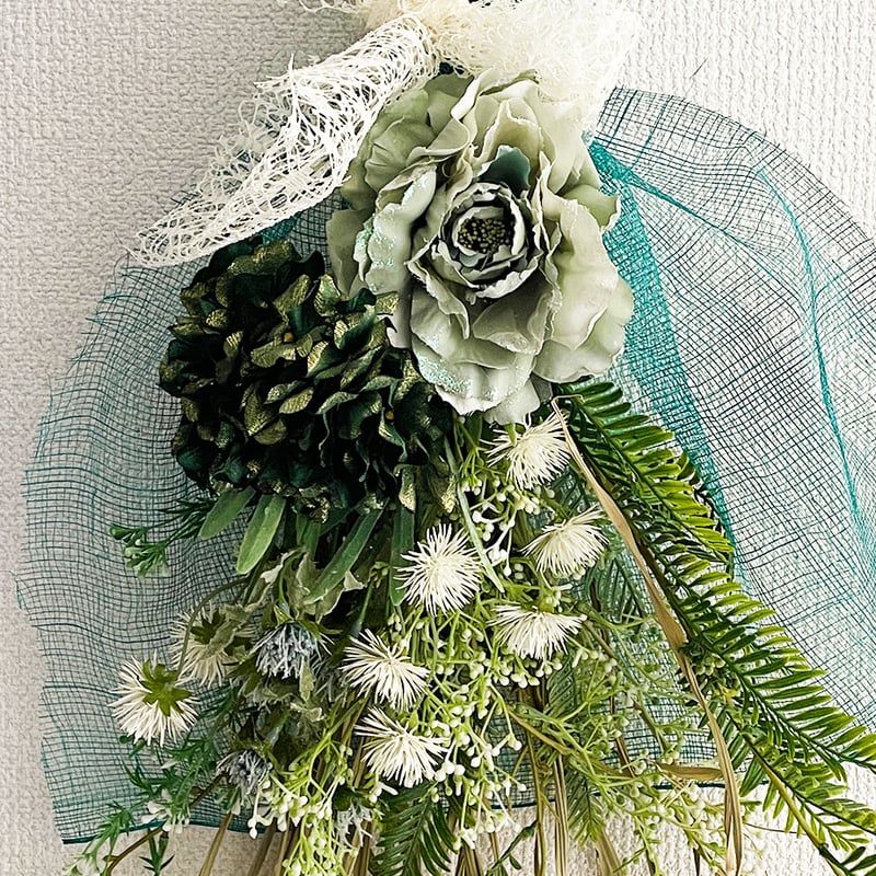 真菰 フラワーアレンジスワッグ BLUE（送料無料） | Kiranah マコモ美