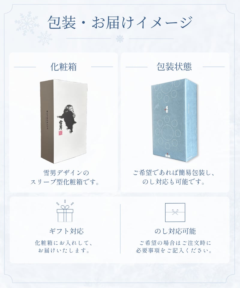 雪男 純米酒 本醸造720mlセット | 青木酒造（鶴齢 雪男）'s STORE
