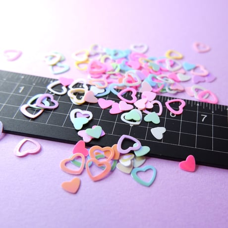 ネイル ホログラム くり抜き ハート パステル マカロン heart sweet