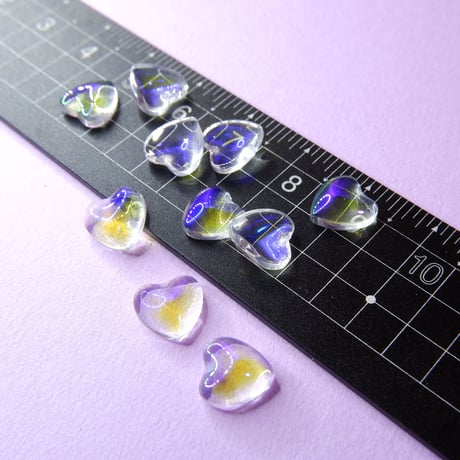 ネイルパーツうるうる ハート クリアオーロラ 8mm アクリルガラス 透明