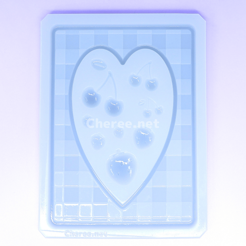 シリコンモールド ギンガム ベリー ハート Lサイズ B7 L判