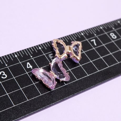 ネイルパーツ 蝶々 バタフライ Light Amethyst ライト アメジスト
