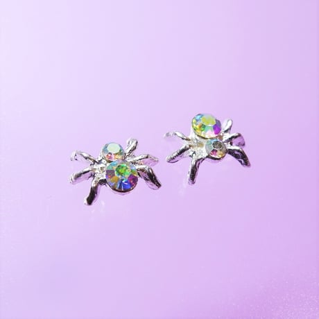 ネイルパーツ 蜘蛛 くも クモ スパイダー Silver 銀色 2点 n29