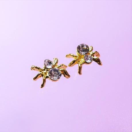 ネイルパーツ 蜘蛛 くも クモ スパイダー gold 金色 2点セット n30