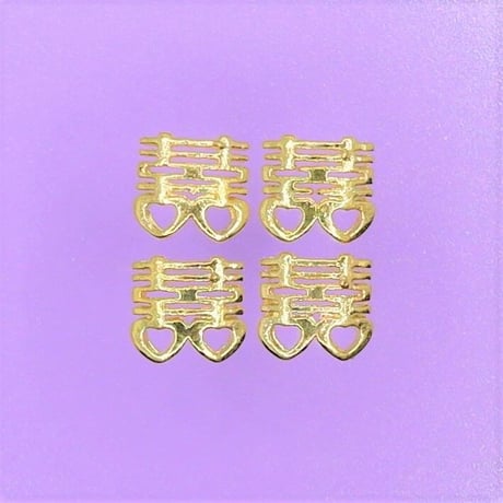 ネイルパーツ 双喜紋 喜喜 お祝い 中国 中華 金色 Gold 4個 n32