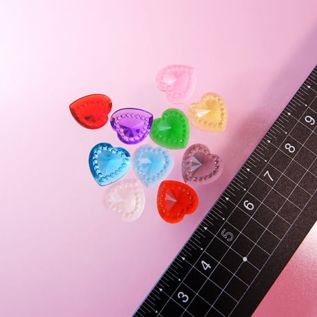 ネイルパーツ レトロ ハート クリア mix 12mm キッチュ 韓国ネイル
